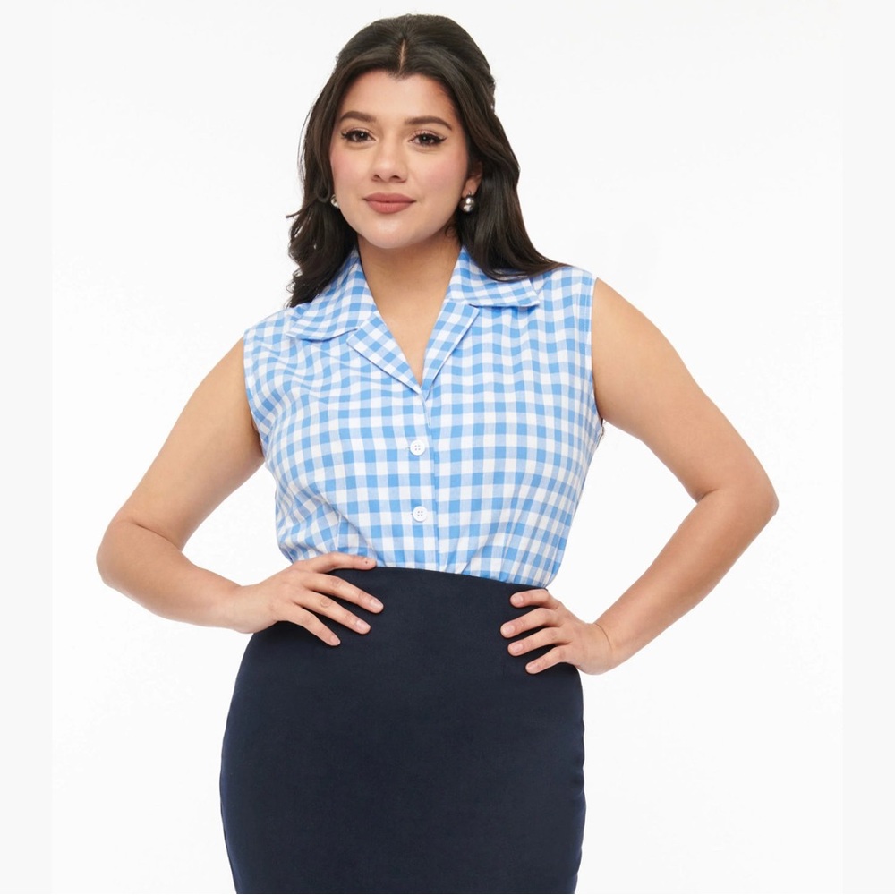 Barbie X Unique Vintage Gingham Sleeveless Top